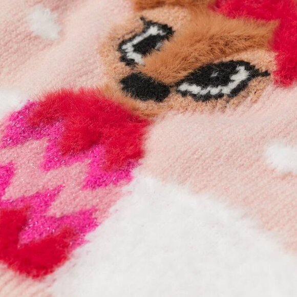 Jacquard knit Pink Reindeer Sweater NWOT - Picture 2 of 3